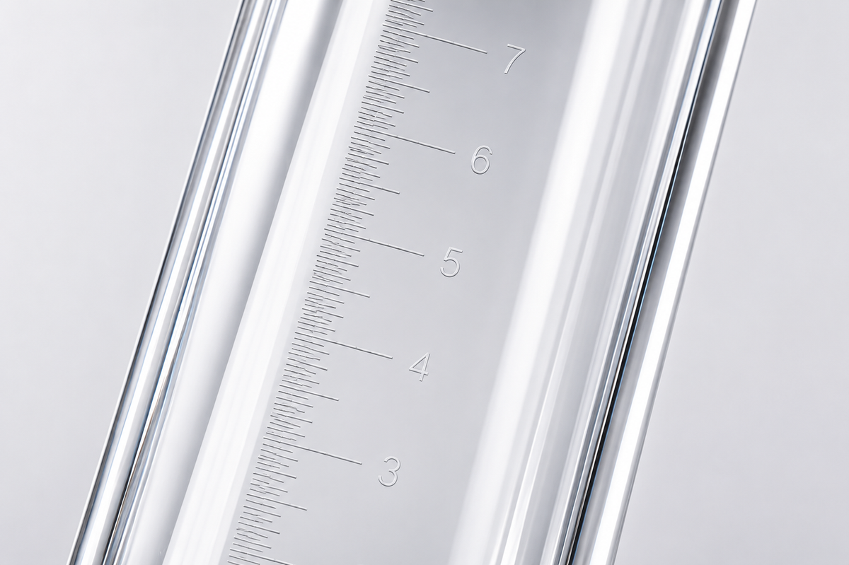 Measurement scale printed on the Erojoy Vacumate Automatic cylinder