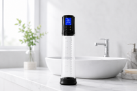 Erojoy Vacumate Automatic pump on a bathroom vanity beside a basin
