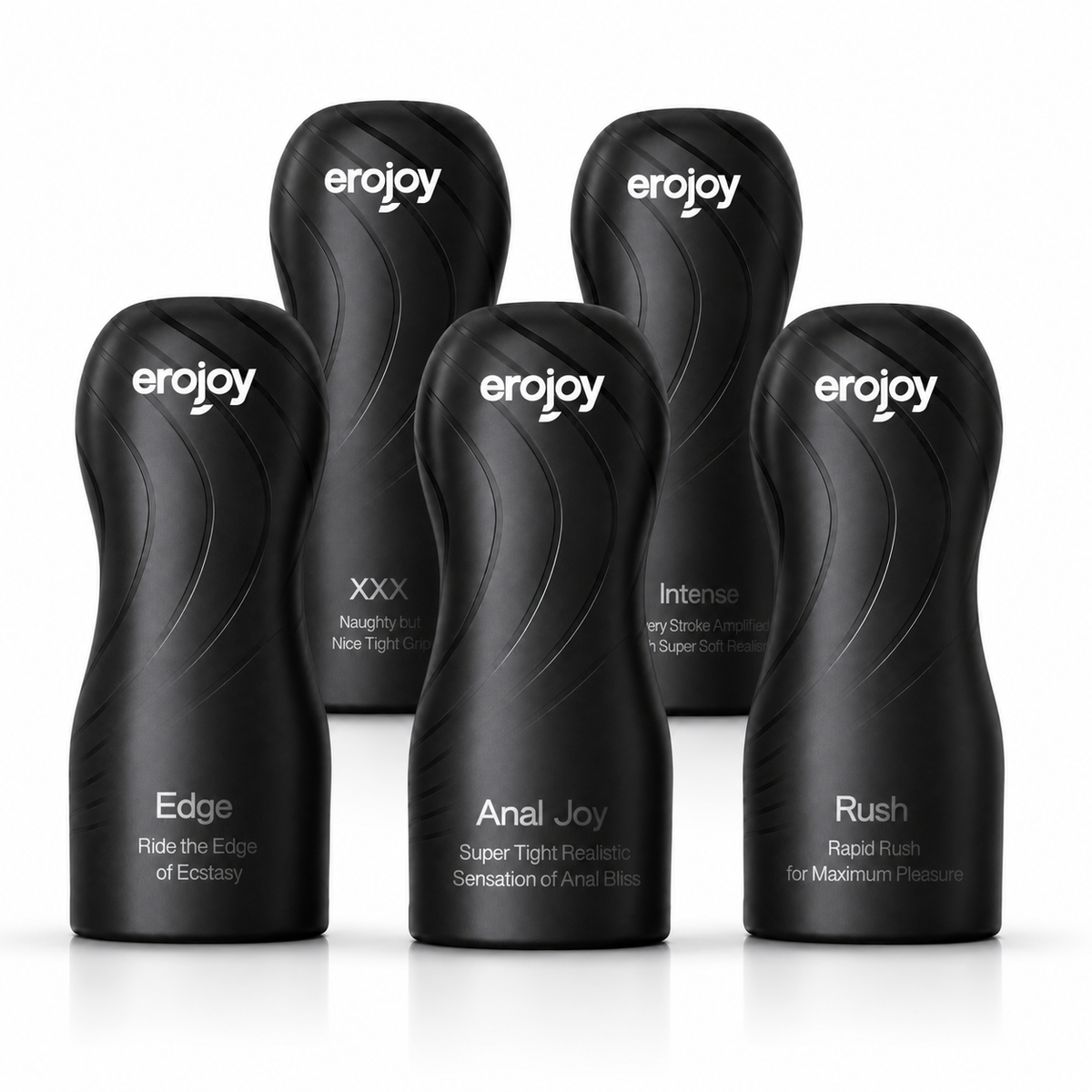 Erojoy Fap Collection of five stroker cups: Edge, Anal Joy, XXX, Intense and Rush