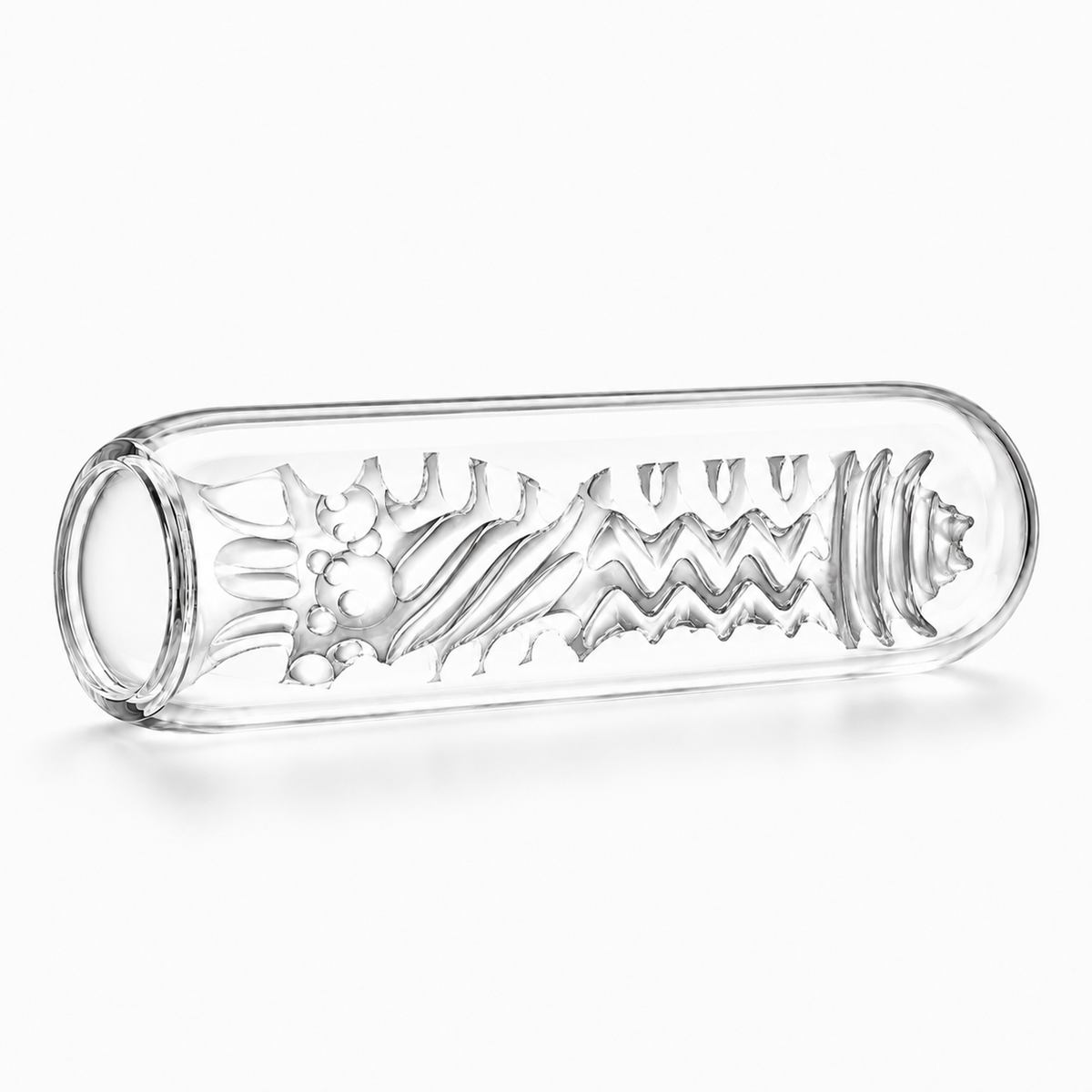 Erojoy Thrust Minx sleeve, clear cutaway showing its wave and rib texture