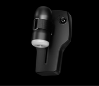 Erojoy X3 stroker clipped into its angled base, side view