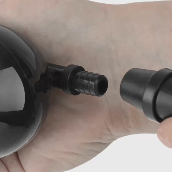 Erojoy Vacumate Manual in use — hose connection, trigger handle and pressure gauge